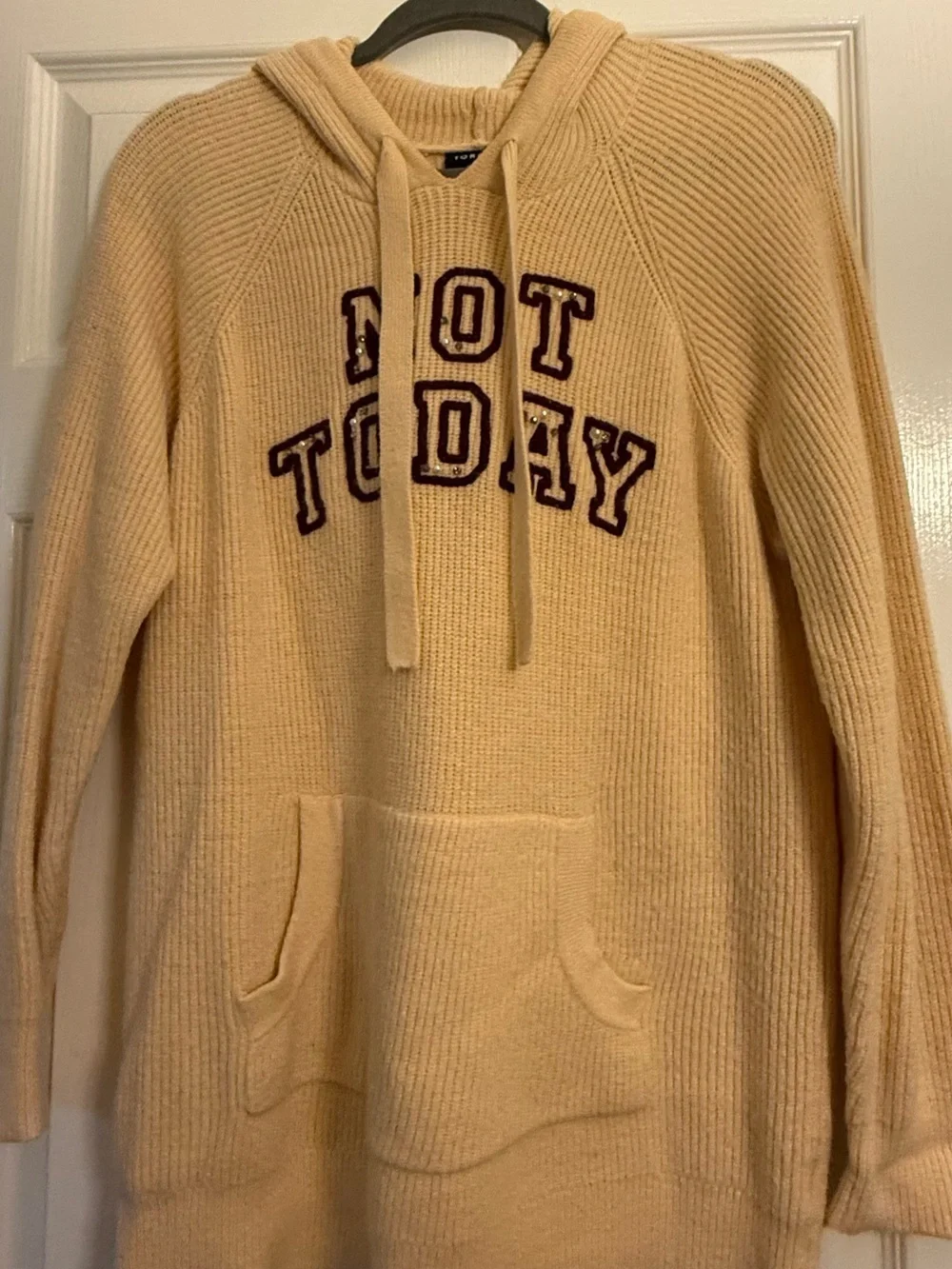 Not Today Drop Shoulder Tunic Hoodie